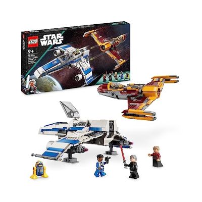 image LEGO Star Wars New Republic E-Wing vs. Shin Hati's Starfighter Ahsoka Serie Set met 2 Speelgoed Voertuigen, Droid figuur, 4 Minifiguren en 2 Lichtzwaarden, Cadeau voor Jongens en Meisjes 75364