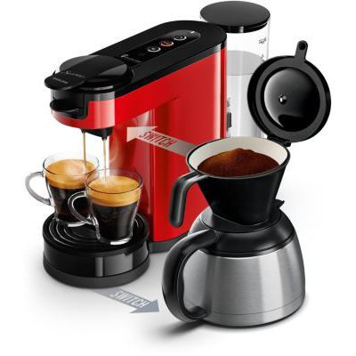 image Philips HD6592/81 Machine à café SENSEO Switch 2 en 1 Rouge (machine à dosettes + machine à café filtre)