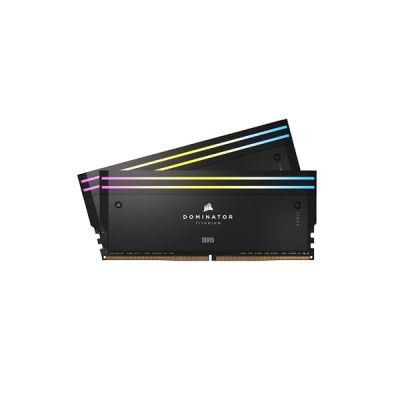 image CORSAIR Dominator Titanium RGB DDR5 RAM 48GB (2x24GB) DDR5 7000MHz CL36 Intel XMP Mémoire Informatique Compatible iCUE - Noir (CMP48GX5M2B7000C36)