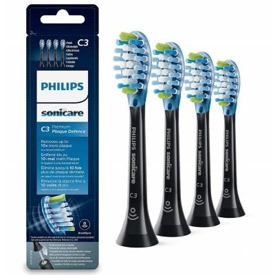 image PHILIPS Premium Plaque Defense Pack de 4 Têtes de Brosse Noir