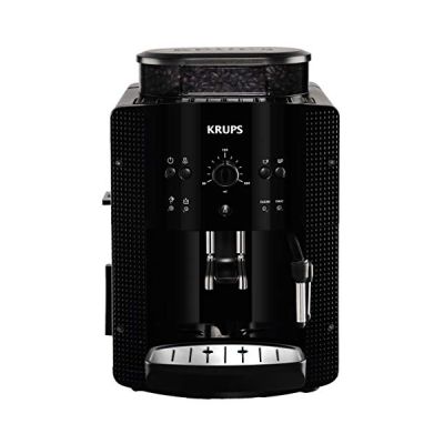 Krups EA8108 machine à café entièrement automatique (nettoyage automatique, fonction 2 tasses, système de lait avec buse CappucinoPlus, 15 bar, machine à café, expresso) noir