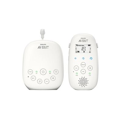 image Philips Avent DECT - Écoute-bébé Audio avec veilleuse à Projection d'étoiles, berceuses, Conversation bidirectionnelle, portée de 330 m, autonomie de 24 h, Mode Nuit, modèle SCD733/26