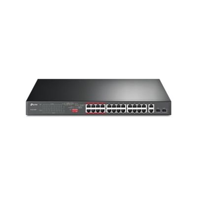 image TP-Link Switch PoE+ Switch 26-Port 10/100Mbps PoE+ Switch, 24 10/100Mbps PoE+ Ports, 2 Gigabit RJ45 Ports, TL-SL1226P