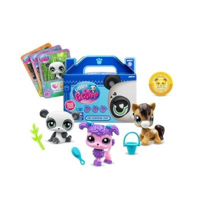 image Littlest Pet Shop - 3 Pets Surprise - Petits Animaux à Collectionner - Pack de 3 Animaux Mignons, 3 Cartes, 3 Pièces, 1 Guide - Mini-Figurines Animaux - Jouet Enfant 4 Ans et + -BF00568