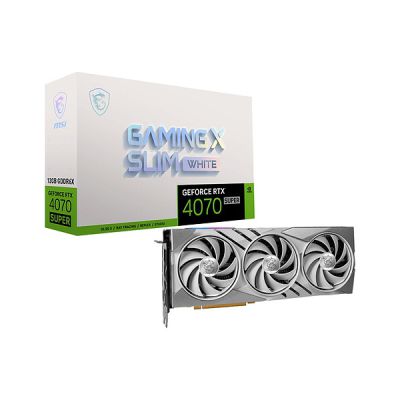 image MSI GeForce RTX 4070 Super 12G Gaming X Slim White Carte Graphique de Jeu - 12 Go GDDR6X, 2655 MHz, PCI Express Gen 4, 192 Bits, 3X DP v 1.4a, HDMI 2.1a (Prend en Charge 4K & 8K HDR)