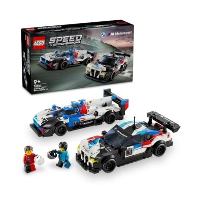 image LEGO Speed Champions Voitures de Course BMW M4 GT3 et BMW M Hybrid V8, Véhicules Jouet pour Enfants, 2 Modèles à Construire, 2 Figurines de Pilotes, Idée Cadeau pour Garçons et Filles Dès 9 Ans 76922