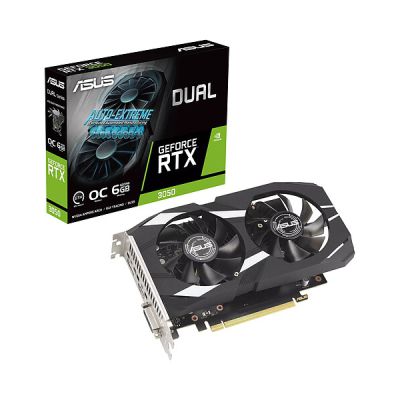 image ASUS Dual GeForce RTX 3050 OC Edition Carte Graphique de Jeu 6 Go GDDR6 (Nvidia GeForce RTX3050 DLSS, PCIe 4.0, 1 x HDMI 2.1a, 1 x DisplayPort 1.4a, DUAL-RTX3050-O6G)