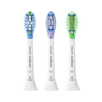 image Philips Sonicare HX9073/07 Pack têtes de brosse Premium avec BrushSync : blancheur, gencives sensibles, plaque dentaire (X3)