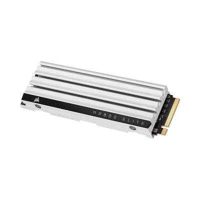 image Corsair MP600 Elite 1 to M.2 PCIe Gen4 x4 NVMe SSD - Optimisé pour PS5 - Dissipateur Thermique Inclus - M.2 2280 - Lecture Séquentielle Jusqu'à 7 000 Mo/s - 3D TLC NAND Haute Densité - Blanc
