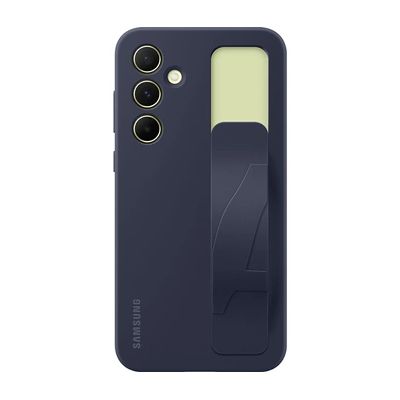 image Coque et étui téléphone mobile Samsung Coque Silicone avec laniere pour Galaxy A55 5G Bleu Fonce