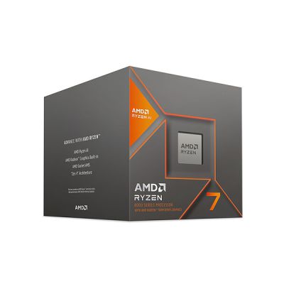 image AMD Ryzen™ 7 8700G Processeur, 8 Cœurs/16 Threads Débridés, Ryzen™ AI, AMD Radeon™ 780M, Architecture Zen 4, 24MB Cache, 65W TDP, Jusqu'à 5,15 GHz Boost, Socket AM5, Ventirad Wraith Spire