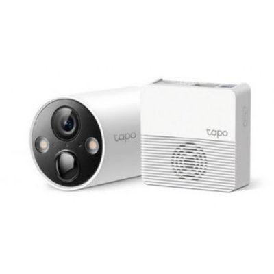 image Tapo Camera surveillance wifi exterieure sans fil sur batterie C420S1, QHD 4MP, Autonomie de 180j, Vision nocturne en couleur, IP65, Détection personne, Audio bidirectionnel, stockage local Blanc