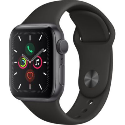 image Apple Watch Series 5 (GPS, 40 mm) Boîtier en Aluminium Gris Sidéral - Bracelet Sport Noir