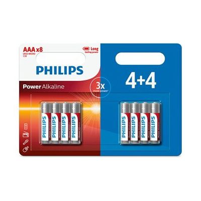 image Philips Piles Alcalines AAA Power 4 + 4 Extra