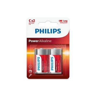 image Philips Pile lr14p2b – Pile (alcaline, 1,5 V, 2,6 cm, 2,6 cm, 5 cm, C/LR14)