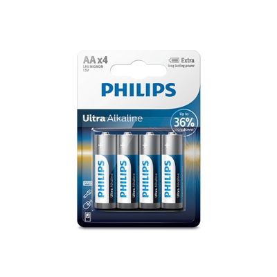 image Philips Batterie LR6E4B/10 - Piles domestiques (Single-use battery, Alcaline, 1,5 V, 4 pièce(s), 14,5 mm, 50,5 mm)