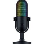 image produit Razer Seiren V3 Chroma - Microphone USB RGB avec Tap-to-Mute (Un éclairage Qui réagit au Stream et au Jeu, Micro électrostatique supercardioïde, Limiteur de Gain numérique et absorbeur de Choc) Noir