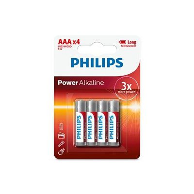 image Philips - Pile Alcaline - AAA x 4 - Powerlife (LR03)