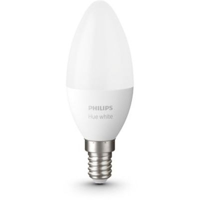image Philips Hue Ampoule LED Connectée White E14, Compatible Bluetooth 40 W, Fonctionne avec Alexa