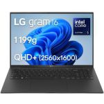 image produit LG 16Z90S-G.AA55F - PC Portable 16" 1199g, écran IPS QHD+ 16:10, Plateforme Intel® Evo™ Ultra 5 125H, RAM 16Go, SSD 512Go NVMe, Intel Iris XE, Thunderbolt™ 4, Windows 11, Clavier AZERTY, Noir