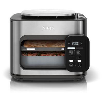 image Ninja Combi 12-en-1 Multicuiseur, Four, Autocuiseur et Friteuse sans huile, 12 Fonctions de Cuisson, Repas de Taille Familiale en 15 Minutes, avec Plateau de Cuisson, Guide de Recettes, Gris, SFP700EU