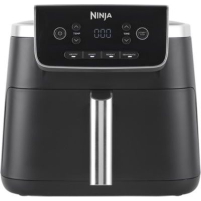 image Ninja Air Fryer PRO Friteuse 4,7L, 1 tiroir, 4-en-1, sans huile, rôtir, réchauffer, déshydrater, cuire 1 à 2 portions, à partir de produits surgelés, tiroir, panier antiadhésifs, 2 000 W, Noir AF140EU