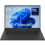 image produit LG Gram 17Z90S-G.AD7BF - PC Portable 17" 1350g, écran IPS QHD+ 16:10, Plateforme Intel® Evo™ Ultra 7 155H, RAM 32Go, SSD 2To NVMe, Intel Iris XE, Thunderbolt™ 4, Windows 11, Clavier AZERTY, Noir