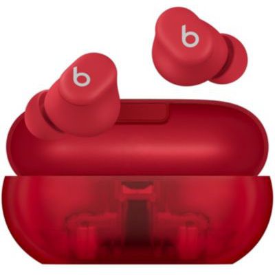 image Beats Solo Buds – Écouteurs Bluetooth sans Fil | 18 Heures d'autonomie | Compatibilité Apple et Android | Microphone intégré – Rouge Transparent