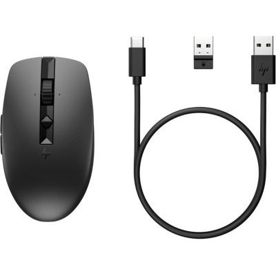 image HP Souris 710 | Rechargeable Via USB-C | 6 Boutons | 3 000 DPI | Silencieux | Jusqu'à 90 Jours d'autonomie | Dongle 2,4 GHz ou Bluetooth | 84 g | Noir