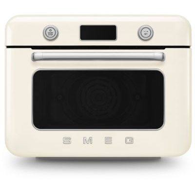 image Smeg, Mini Four Combiné COF01CREU, 10 Fonctions de Cuisson, 33 Recettes Automatiques, Réservoir Amovible, Cuisson à la Vapeur, Fonction de Détartrage, Puissance 1800W, Crème