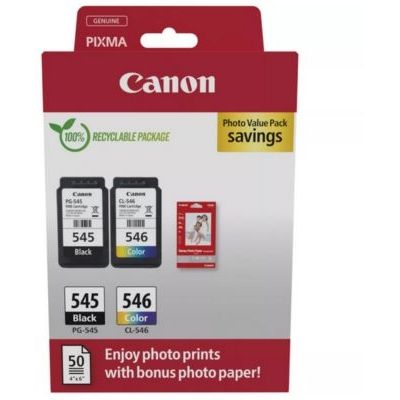 Cartouche d'encre CANON PG-545 noir + CL-546 couleurs + Papier