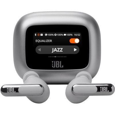 image JBL Live Beam 3, Écouteurs sans Fil avec Oreillettes, Bluetooth, jusqu'à 48 h d'autonomie, Réduction de Bruit Active, Son Haute fidélité Signature, étanches à l'eau IP55, Argent