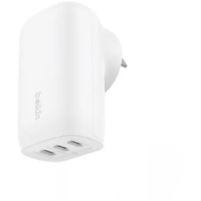 image Belkin BoostCharge Chargeur Secteur 3 Ports USB-C avec PPS de 67 W (pour appareils USB-C PD 3.1 comme l’iPhone 15 (Tous modèles), MacBook Pro, AirPods, Galaxy, etc., câble USB-C vers USB-C Inclus)