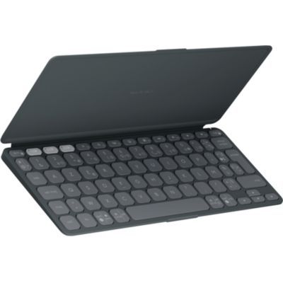 image Logitech Keys-to-Go 2, Clavier Bluetooth Portable pour Tablette avec Coque intégrée, Clavier sans Fil Ultra-Mince pour Windows, Android, Linux, iPad, iPhone, Mac et Apple TV, Français AZERTY-Graphite