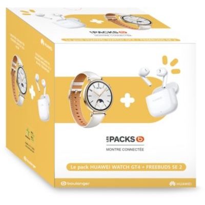 image Montre connectée HUAWEI Pack Watch GT4 Blanc 41mm + Buds Blancs