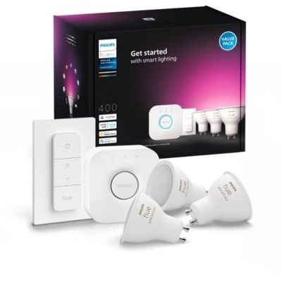 Pack PHILIPS Kit de démarrage GU10x3 + télecommande