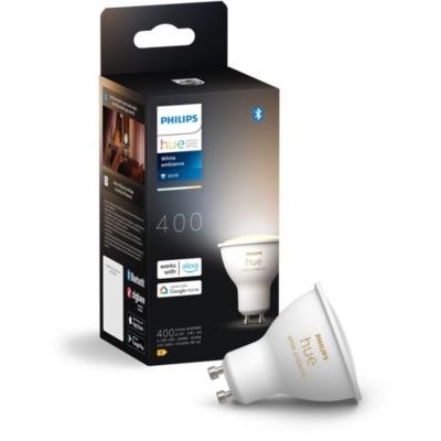 image Philips Hue White, Ampoule connectée GU10, lumière blanche douce, compatible Bluetooth, contrôle vocal avec Alexa, Apple Home et Google Assistant