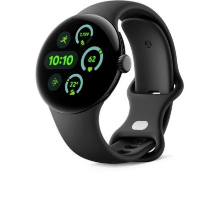 image Google Pixel Watch 3 (41 mm) — Boîtier Noir Mat — Bracelet Noir Volcanique — Wi-FI