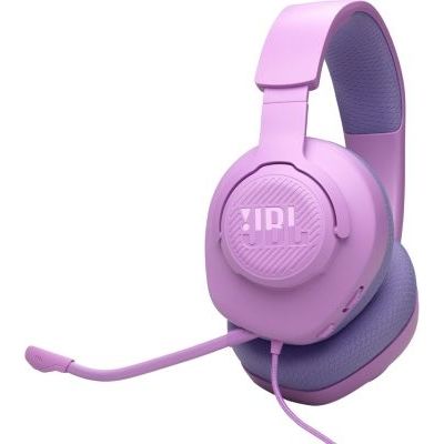 image JBL Quantum 100M2 Casque gaming filaire circum-auriculaire avec microphone amovible, son JBL QuantumSOUND Signature, câble jack 3,5mm, compatible avec de nombreuses plate-formes, fonction mute, violet