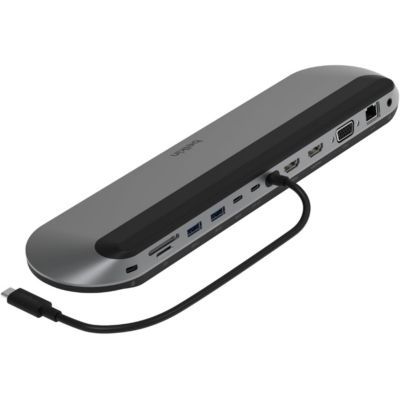 image Belkin Connect Station d'accueil USB-C 11-en-1 Dock Pro (prise en charge de 3 moniteurs, Silicon Motion, Macbook, Windows, Chromebook, PD de 100 W, transfer de 10 Gbit/s, Ethernet de 2,5 Gbit/s, noir)