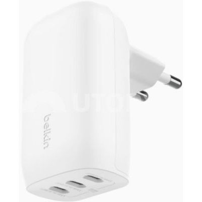 image Belkin BoostCharge Chargeur Secteur 3 Ports USB-C avec PPS de 67 W (pour appareils USB-C PD 3.1 comme l’iPhone 16 (Tous modèles), MacBook Pro, AirPods, Galaxy, etc., câble USB-C vers USB-C Inclus)