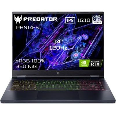 image ACER Portable Predator Helios Neo 14 PHN14-51-59AF Intel Core U5-125H 32GB LPDDR5X 1ToSSD NVIDIA GeForce RTX4060 14.5'' WQXGA IPS 120Hz (Mate) Win11H