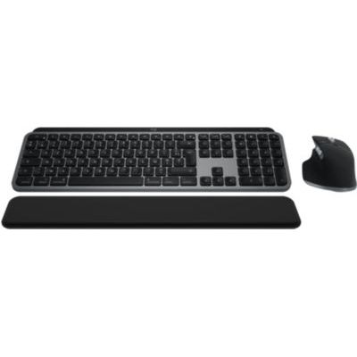 image Logitech MX Keys S Combo for Mac, Clavier et Souris sans Fil, Repose-Poignets, Clavier rétroéclairé, défilement Rapide, Bluetooth USB-C pour MacBook Pro, Macbook Air, iMac, iPad, AZERTY FR - Gris