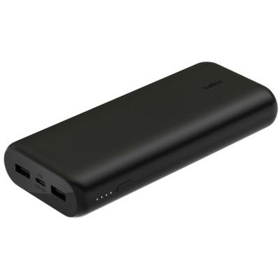 image Belkin BoostCharge Batterie Externe 20000mAh 3 Ports avec PD 20W, Power Bank, Batterie Portable pour iPhone 16, 15, 14, 13, 12, AirPods, Galaxy, Pixel, etc., Design Compact, câble USB-C vers USB-C