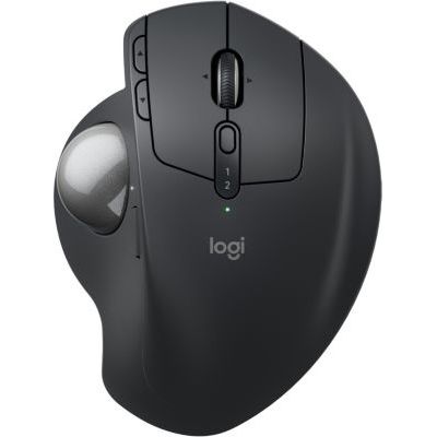 image Logitech MX Ergo S souris trackball sans fil avancée, souris ergonomique sans fil rechargeable USB-C avec Bluetooth et dongle chiffré, 6 boutons programmables, pour PC/Mac - Graphite