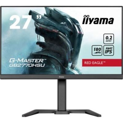 image IIYAMA G-Master, ecran pc Gamer, GB2770HSU-B6 27" Red Eagle, Fast IPS, 1920x1080 @180Hz & 0.2ms, 300cd, Haut-parleurs, HDMI, DP, USB HUB (4x3.2), Pied reglable en Hauteur + Pivot,Black Tuner