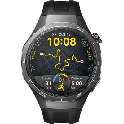 image HUAWEI Montre connectée Watch GT 5 Pro 46 mm Titane avec Bracelet en fluoroélastomère Noir