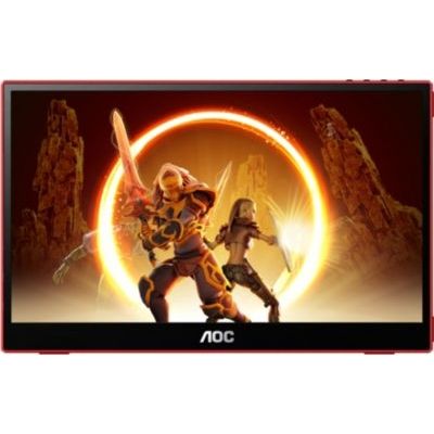 image AOC 16G3 - Moniteur de jeu portable 16 pouces Full HD, FreeSync (1920x1080, 144 Hz, MicroHDMI 1.4, USB-C) noir-rouge