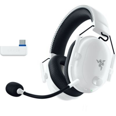 image Razer Blackshark V2 Pro (Playstation) - Casque E-Sport sans Fil pour Playstation 5 (Triforce 50mm Driver, HyperSpeed Wireless, FPS Audio Profile, Microphone HyperClear détachable) Blanc