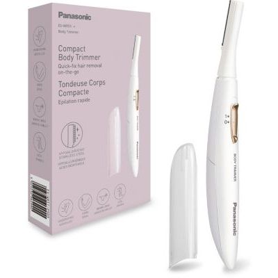 image Panasonic ES-WR51 Compact Body Trimmer, Women's Hair Remover, Ladies Shavers, Dry, Battery Powered (1 X AAA Required), Protection Cap, Cleaning Brush, White